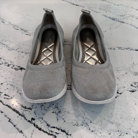 Michael Kors	Upton Slip on Ballet Metallic Silver Size 10 - Picture 3 of 5